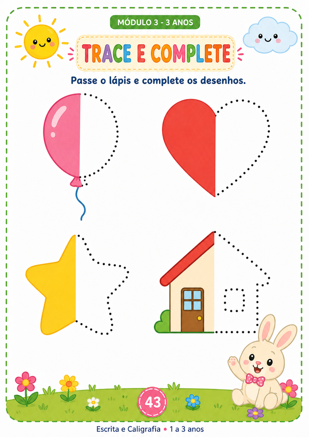 Atividade 3 Anos — Trace e Complete